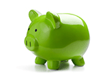 A green piggybank