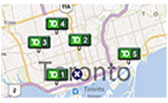 City map with TD branches indicated