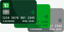 Three stacked TD Credit Cards 