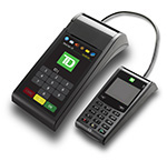 Secure and efficient countertop POS device with colour touchscreen and external PINpad.